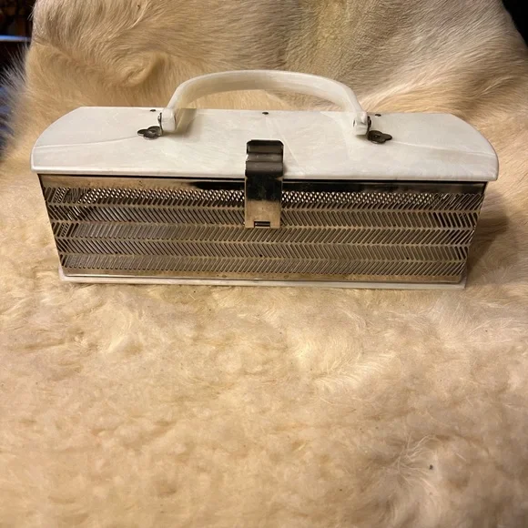MW Vintage Lucite And Metal Handbag - Picture 1 of 9